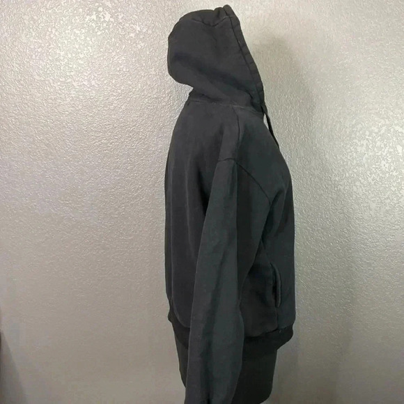 The Label Black Brushed Terry Hoodie Size Large 1110 - Picture 4 of 8